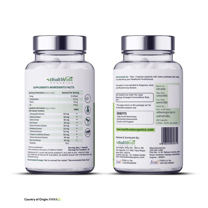 Health Veda Organics Pro Plus 500mg Veg Capsule - 60 Capsules