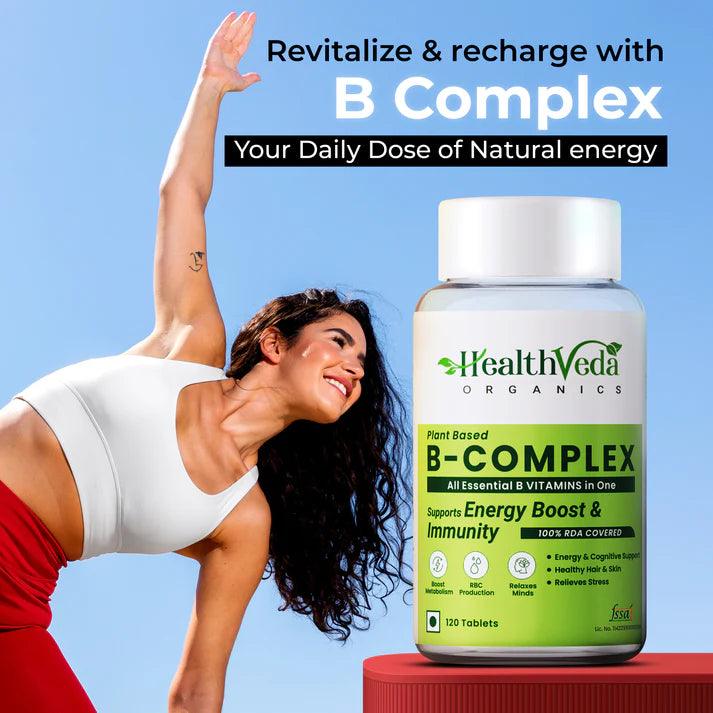 Health Veda Organics B-Complex Tablet - Plant-Based - 120 Veg Tablets