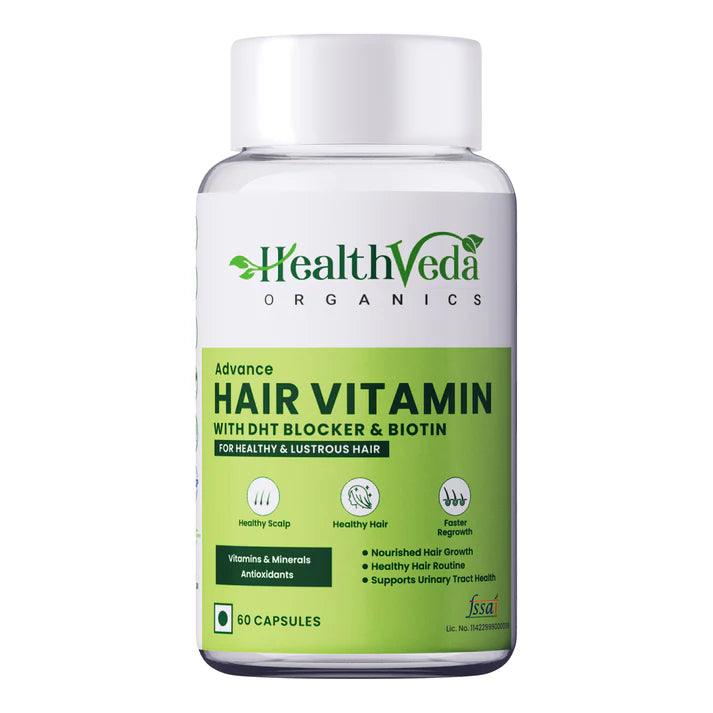 Health Veda Organics Advance Hair Vitamin with DHT Blocker & Biotin Capsule