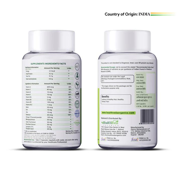 Health Veda Organics Advance Hair Vitamin with DHT Blocker & Biotin Capsule
