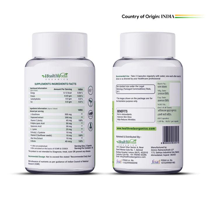 Health Veda Organics L-Glutathione Capsule - 60 Capsules