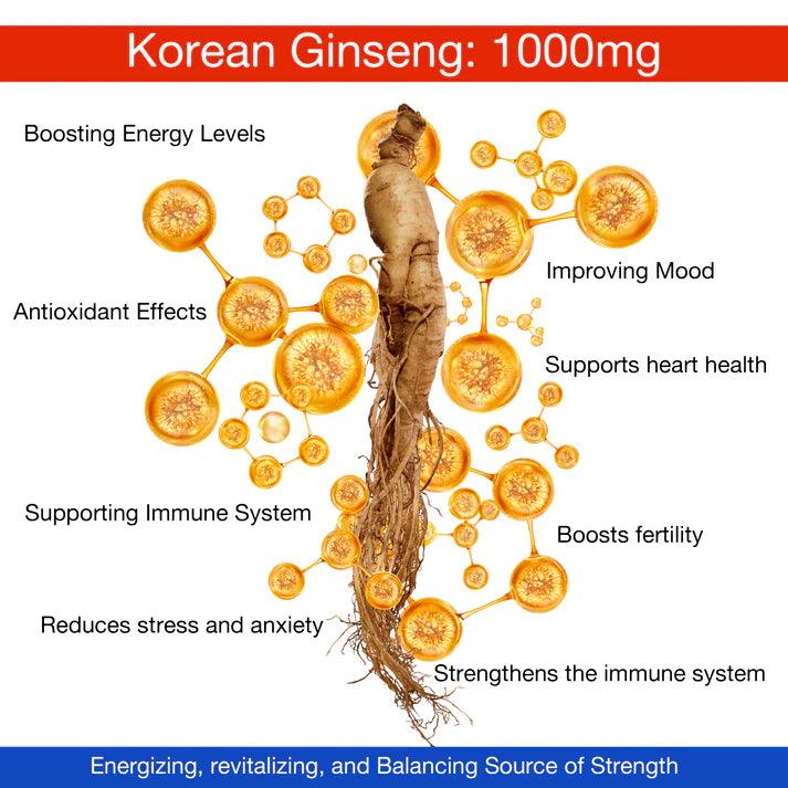 Health Veda Organics Korean Red Ginseng Capsule - 60 Veg Capsules