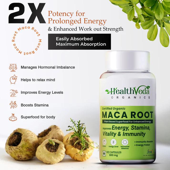 Health Veda Organics Maca Root Capsules - 60 Capsules