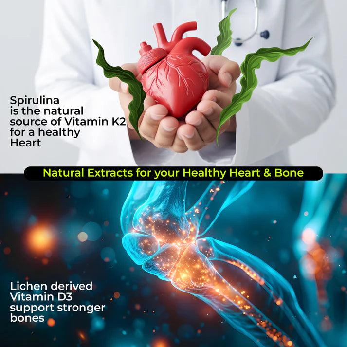 Health Veda Organics Vitamin D3 + K2 Healthy Bones Tablet - 60 Tablets