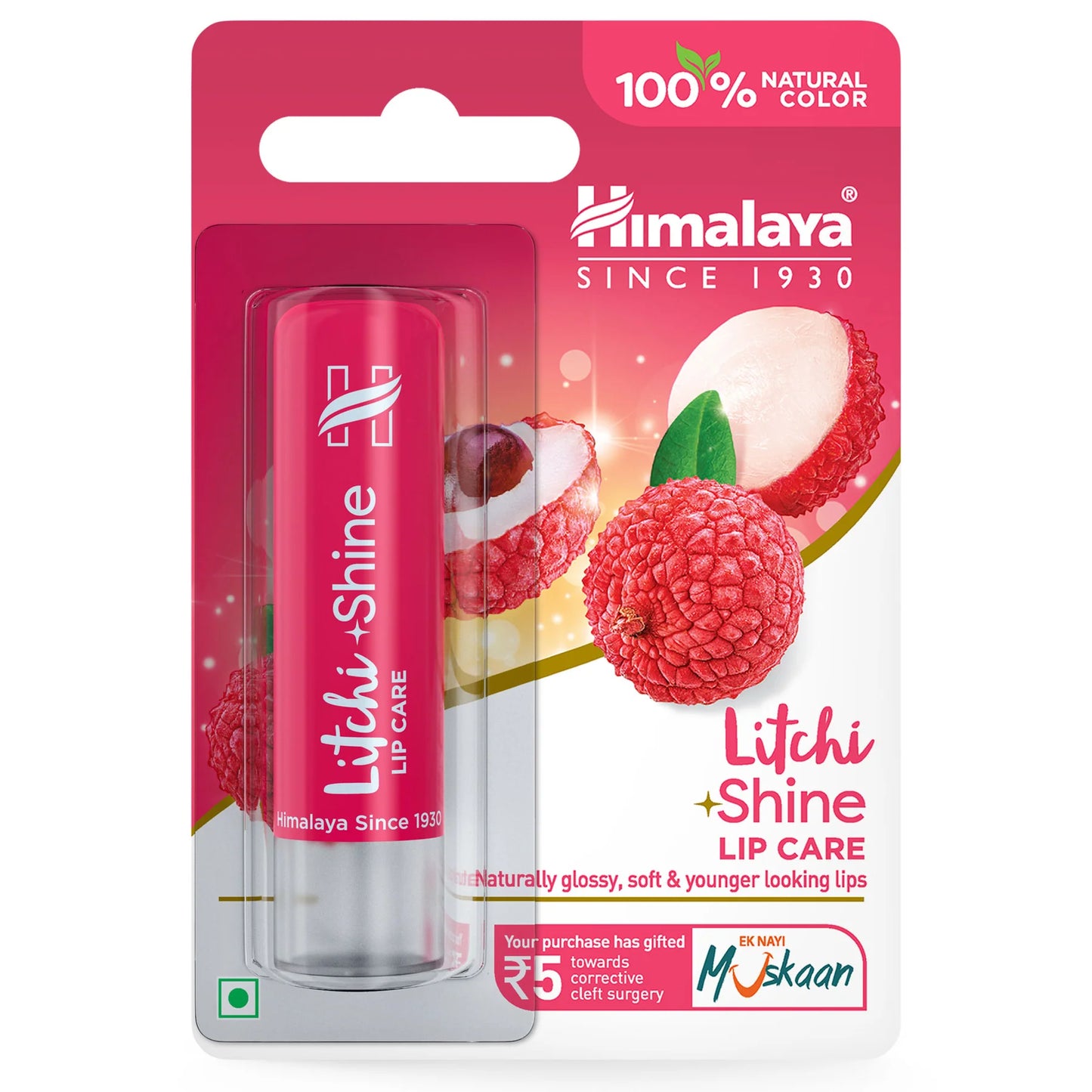 Himalaya Litchi Shine Lip Care, 4.5G ( Natural Color ),