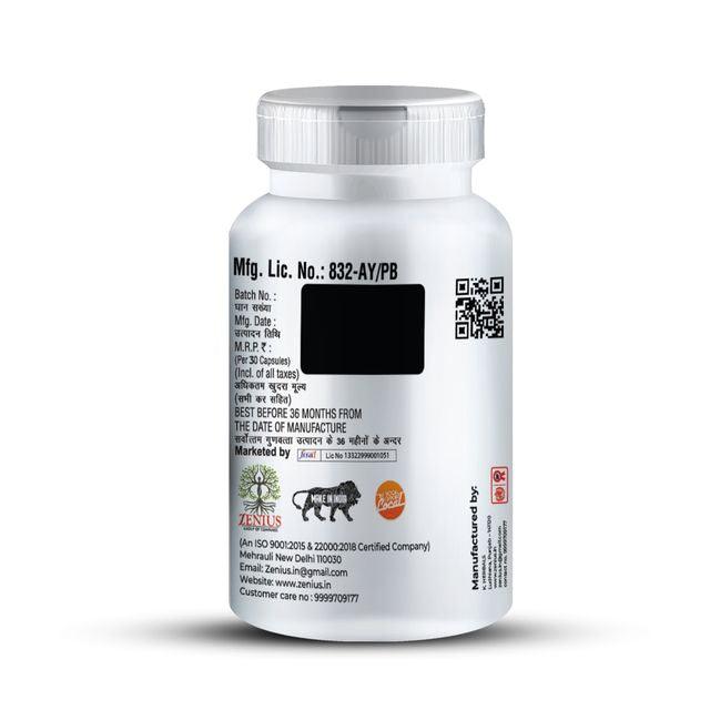 Zenius Flax Sheed Capsules - for Omega 3, Stress Relief, and Immunity - 30 Capsules