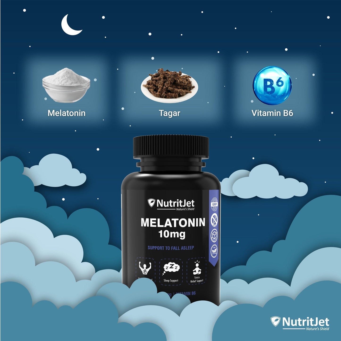 NutritJet Melatonin 10mg Tablet - 60 Tablets