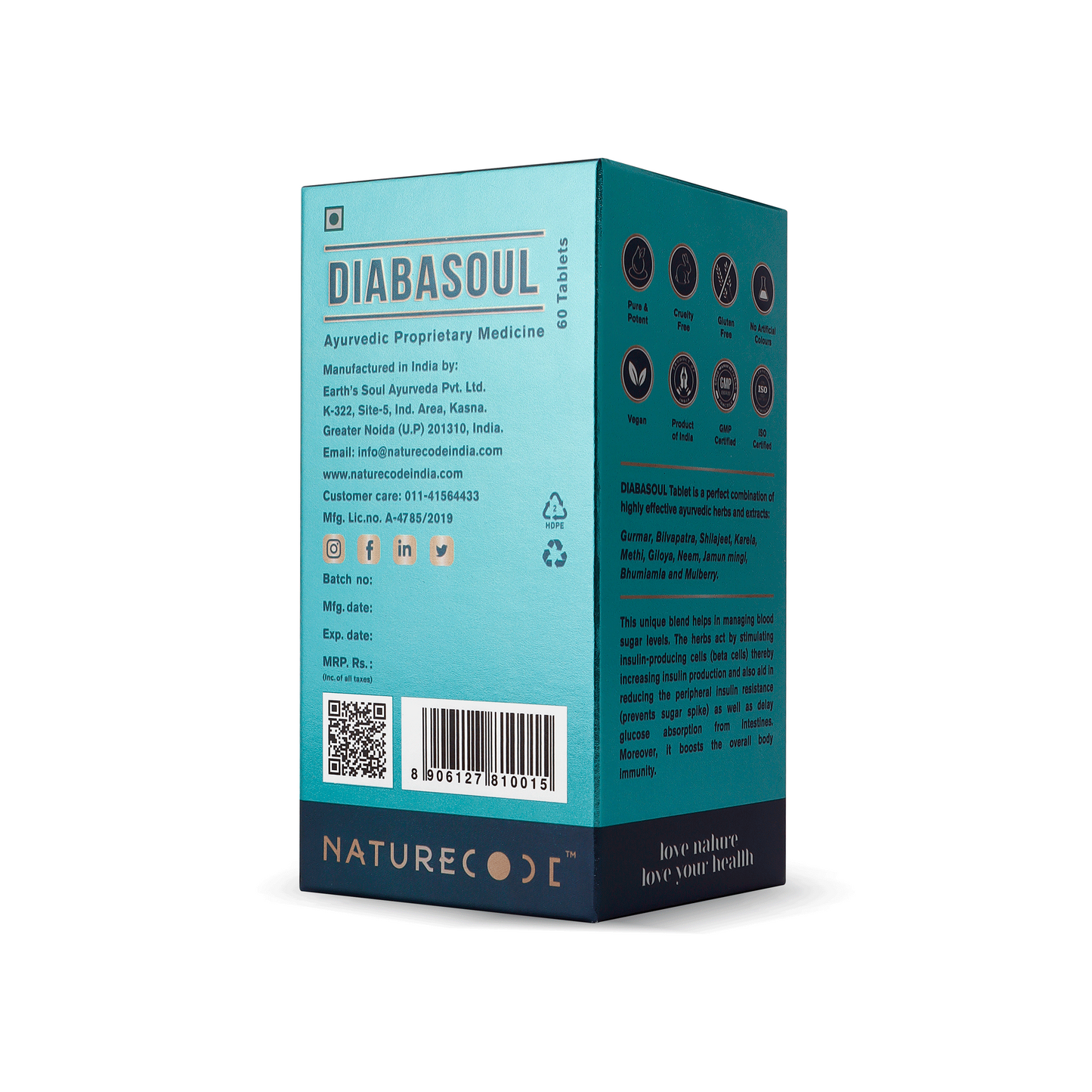 Nature Code Diabasoul Tablet - 60 Tablets