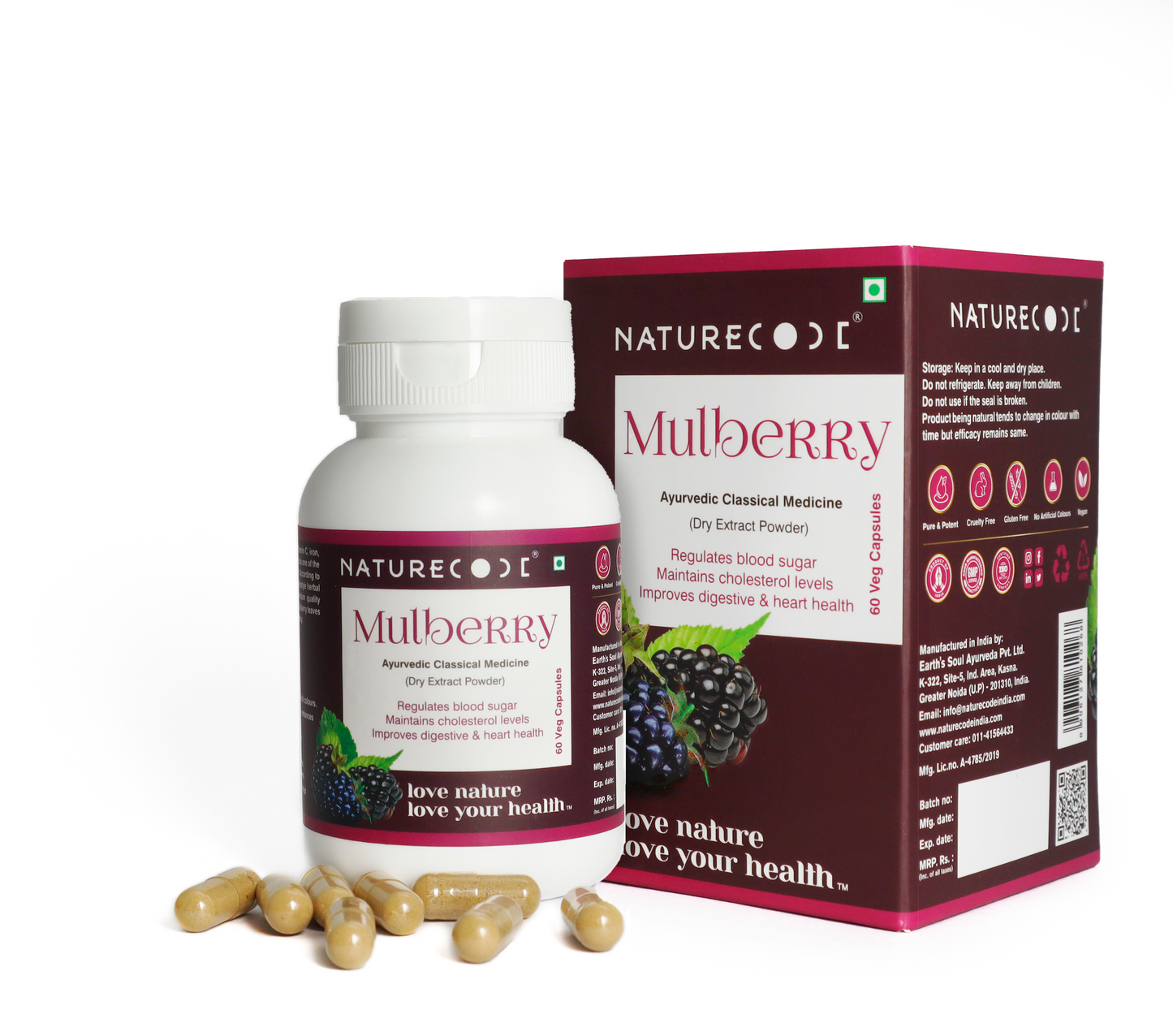Nature Code Mulberry Veg Capsule - 60 Capsules