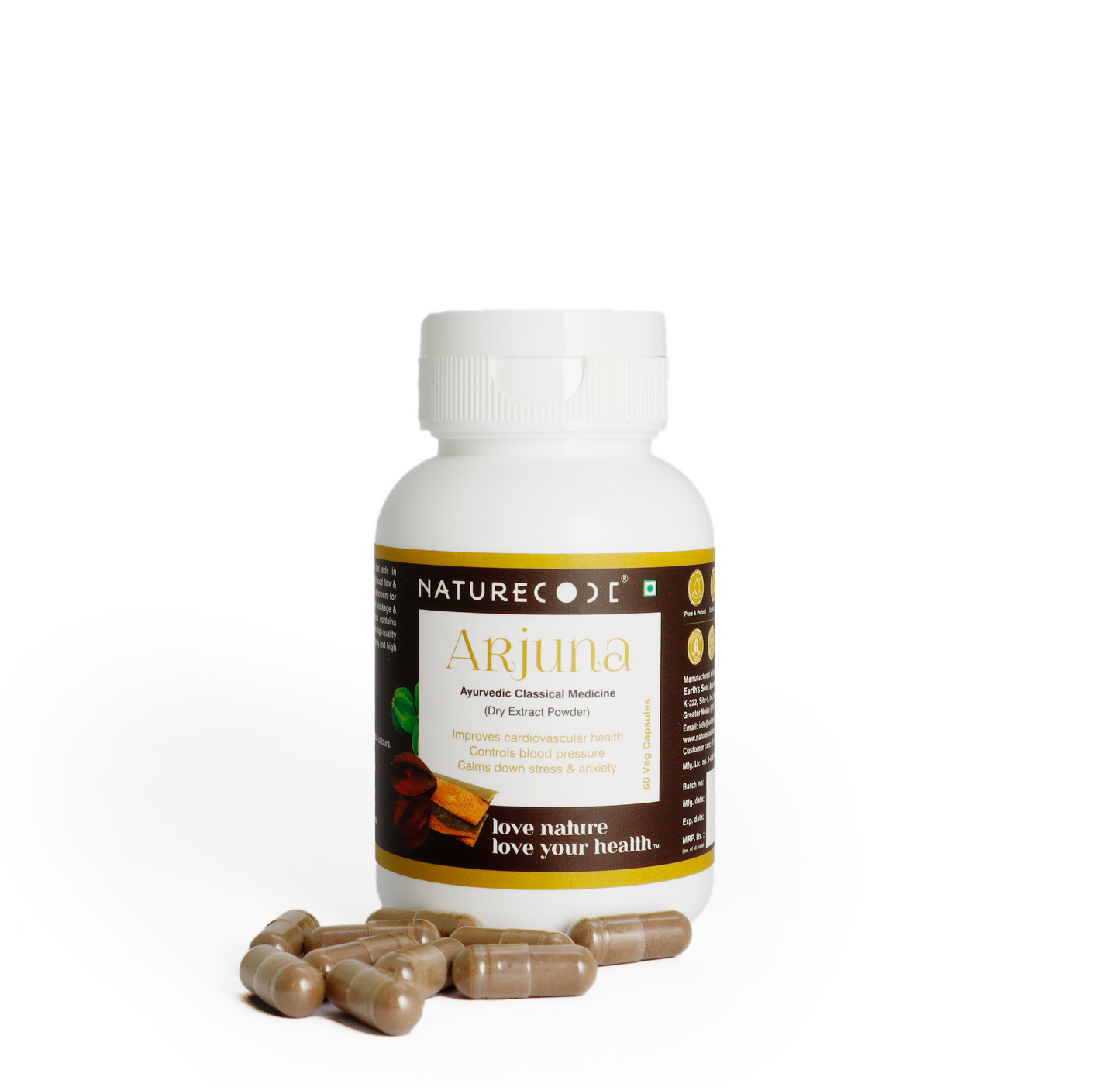 Nature Code Arjuna Veg Capsule - 60 Capsules
