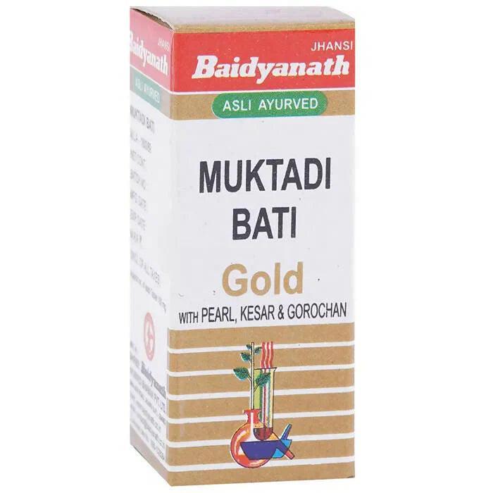 Baidyanath (Jhansi) Muktadi Bati Gold with Pearl, Kesar & Gorochan