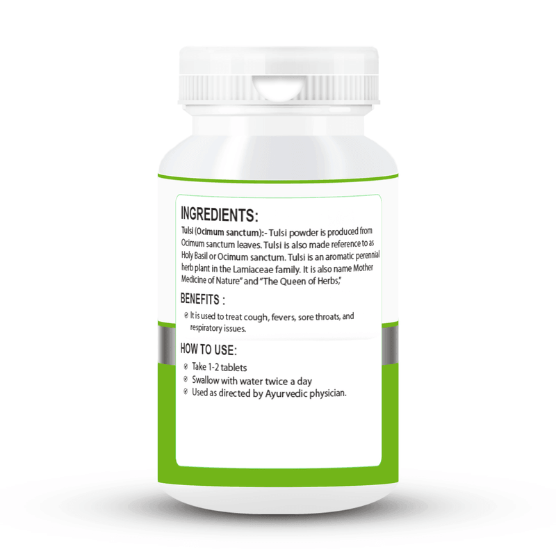 Zenius Tulsi Tablets - Natural Immune Booster with Stress Relief Properties, Supports Respiratory Health - 60 Tablets