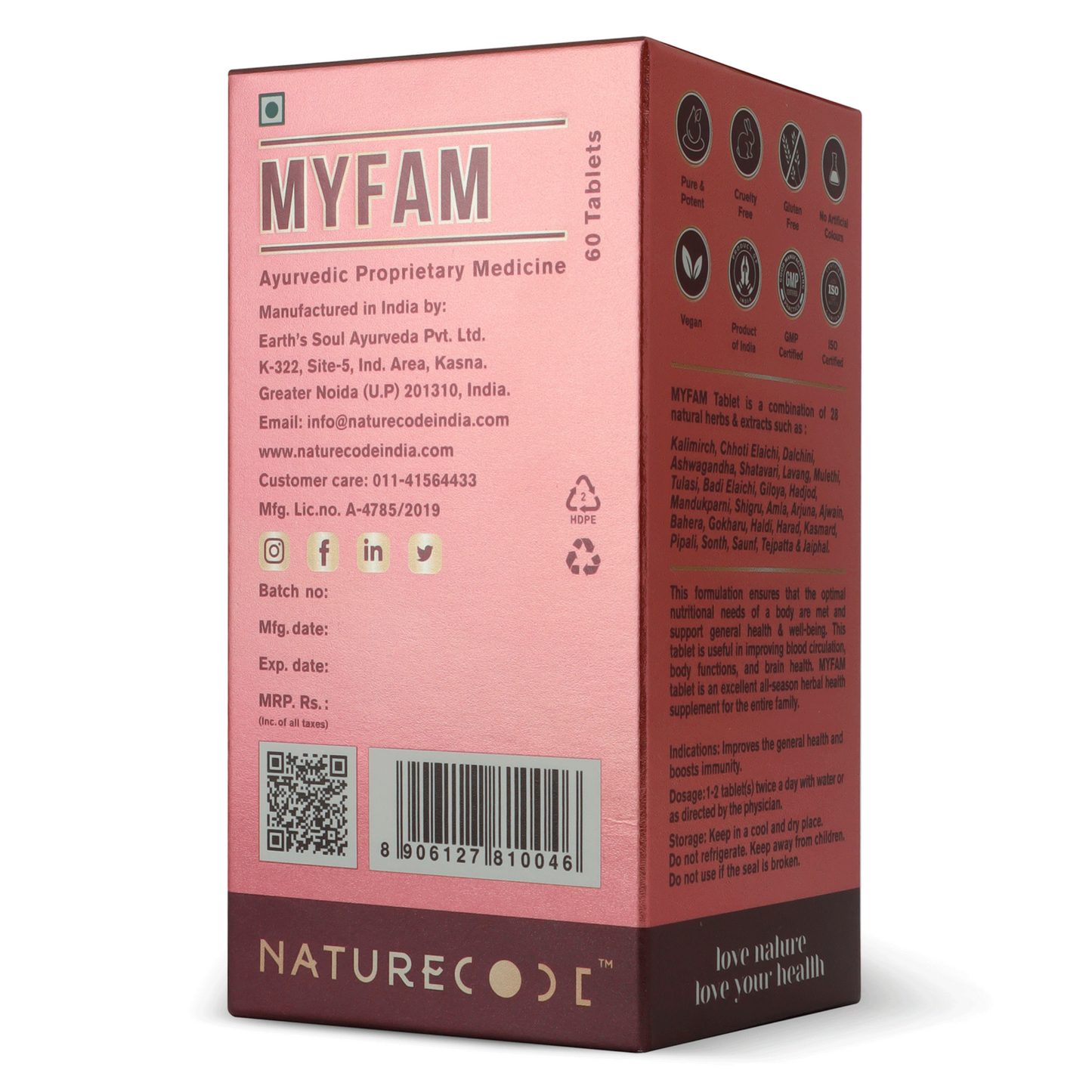 Nature Code Myfam Tablet - 60 Tablets