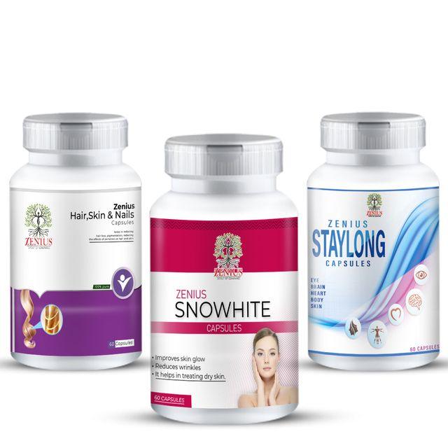 Zenius snowhite Kit - Skin Brightening Capsules for Skin Whitening and Glow Enhancement