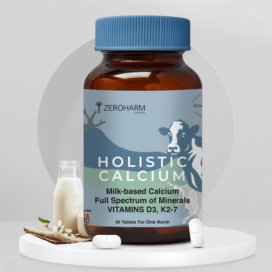 Zeroharm Holistic Calcium Tablet for Joint Support, Bone Strength and Reduce Risk of Osteoporosis - 60 Tablets