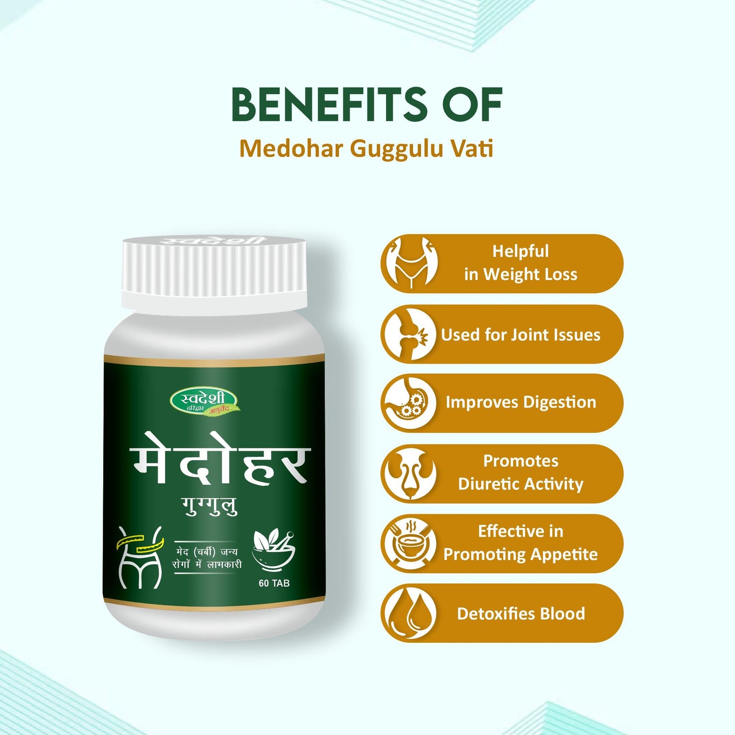 Swadeshi Medohar Guggul Vati - 60 Tablets