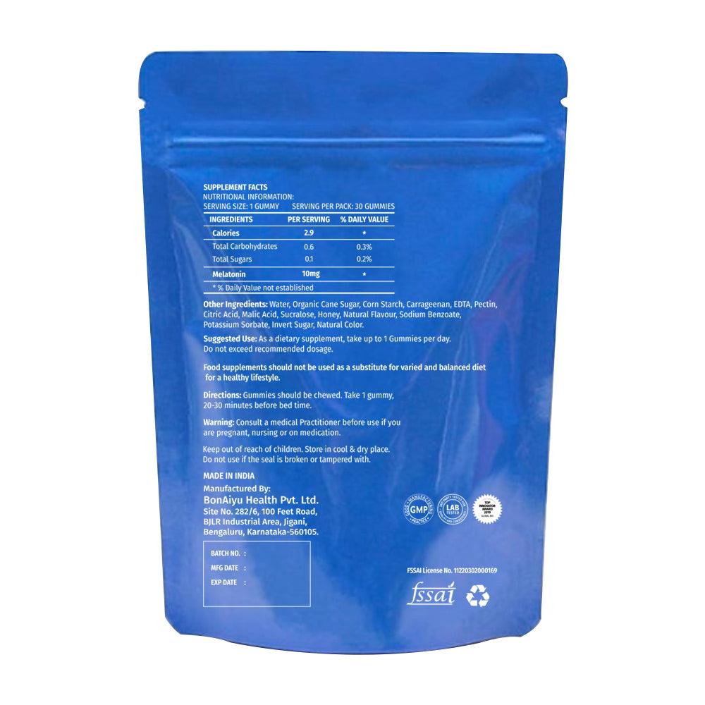 BonAiyu Melatonin Gummies All Natural Gelatin Free Promotes Sleep (30 Gummies)