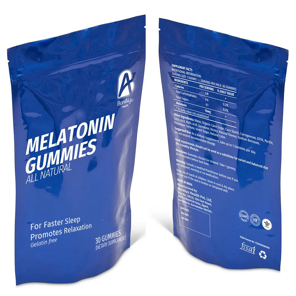 BonAiyu Melatonin Gummies All Natural Gelatin Free Promotes Sleep (30 Gummies)