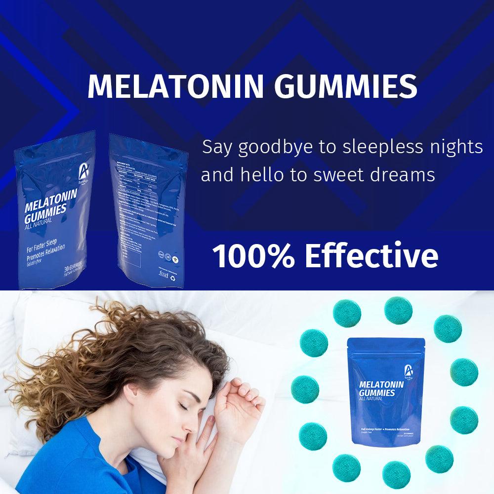 BonAiyu Melatonin Gummies All Natural Gelatin Free Promotes Sleep (30 Gummies)