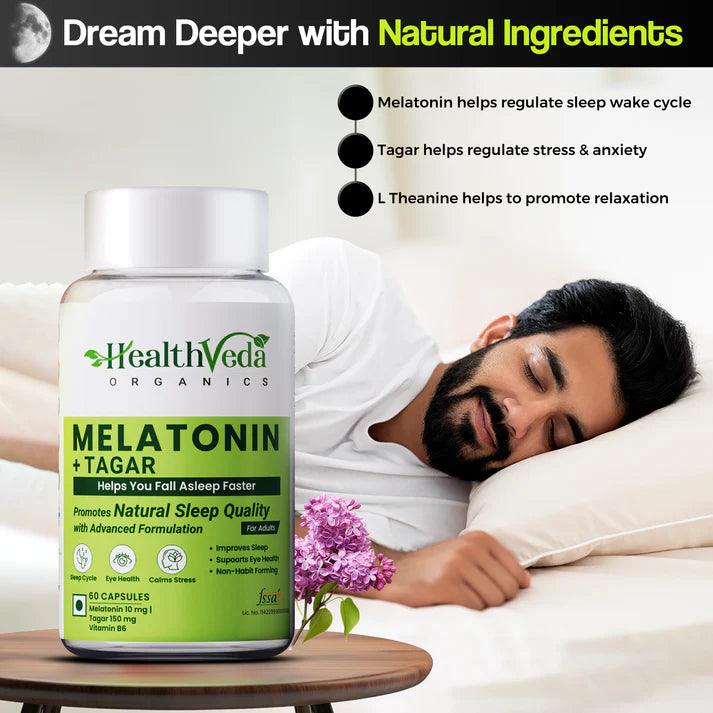 Health Veda Organics Melatonin Capsules - 60 Capsules