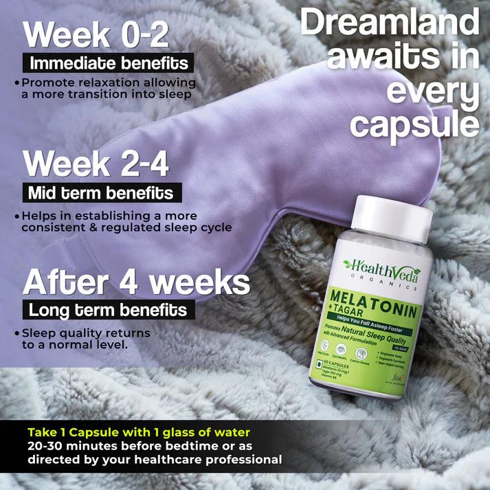 Health Veda Organics Melatonin Capsules - 60 Capsules