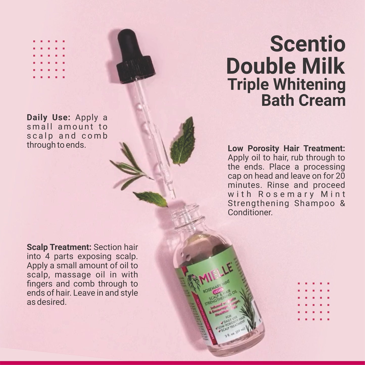 Mielle Natural Rosemary Mint Hair Oil – Strengthen & Revitalize Your Scalp | 59 ML