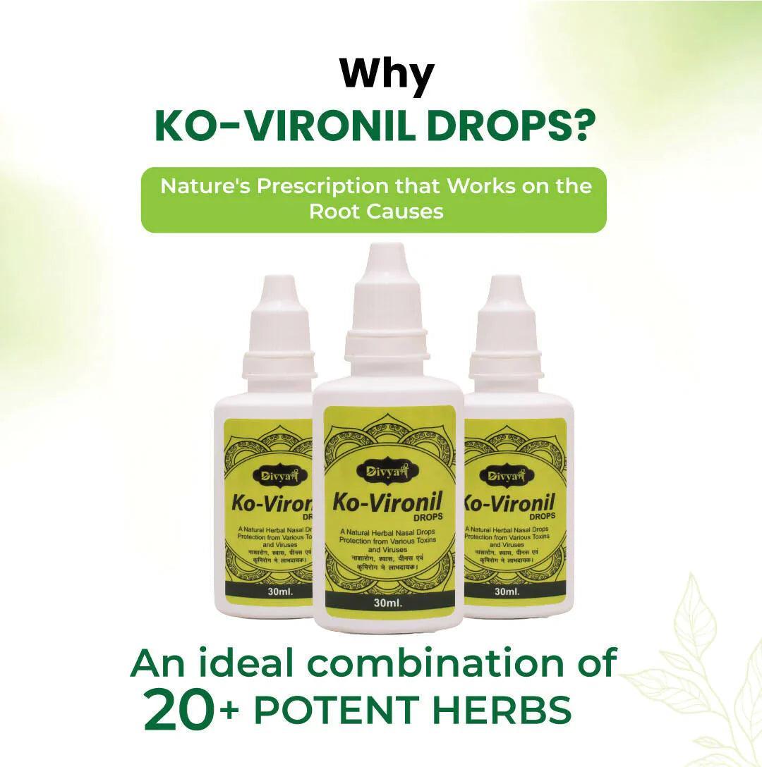 Divya Shree Ko-Vironil Drops For Blocked Nose & Dryness, Sinus, Snoring and Daily Cleansing of the Nose | Nasal Solution