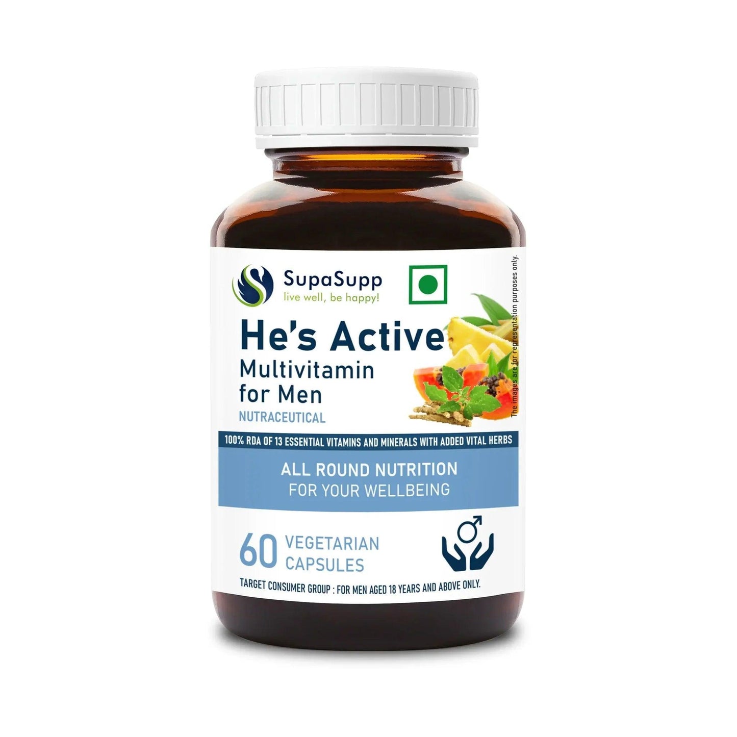 Sri Sri Tattva Supasupp He's Active Multivitamin Veg Capsule For Men, All Round Nutrition
