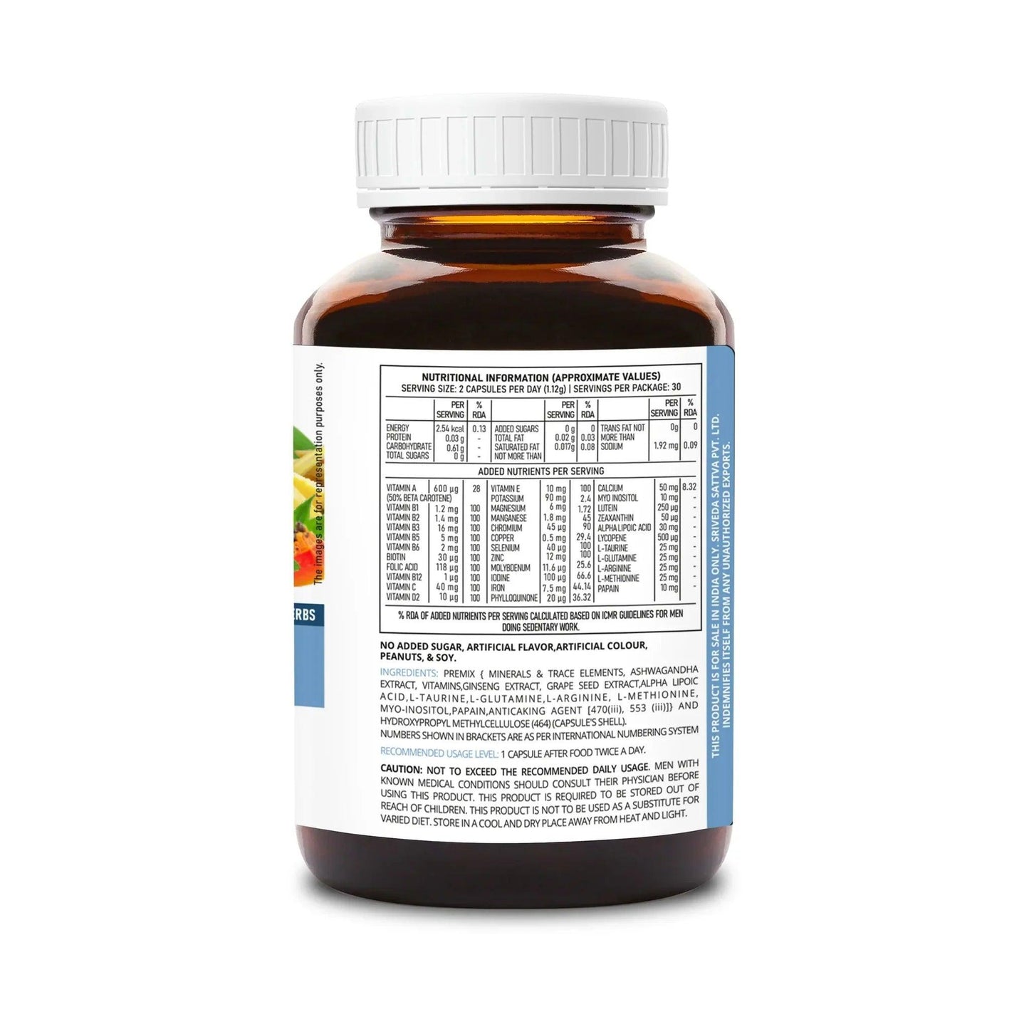 Sri Sri Tattva Supasupp He's Active Multivitamin Veg Capsule For Men, All Round Nutrition