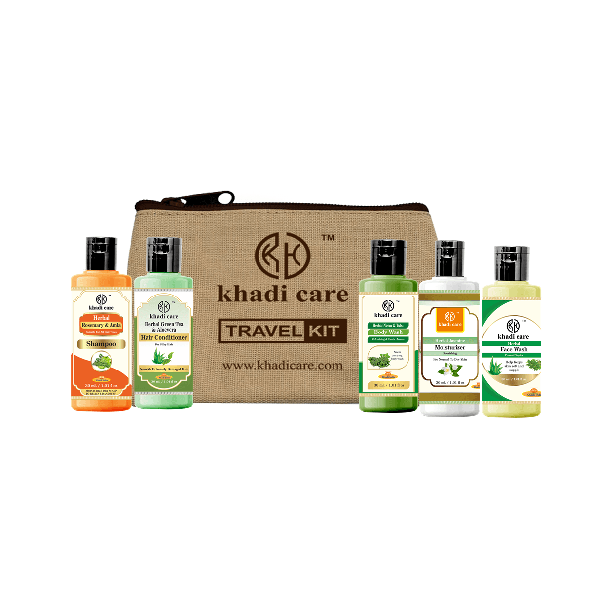 Khadi Care Herbal Handmade Ayurvedic Sustainable Beauty Travel Kit