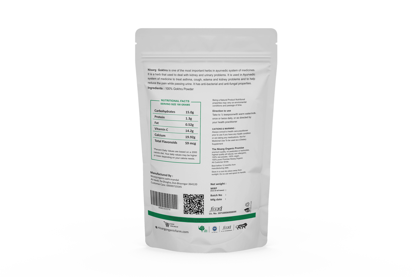 Nisarg Organic Gokhru Powder