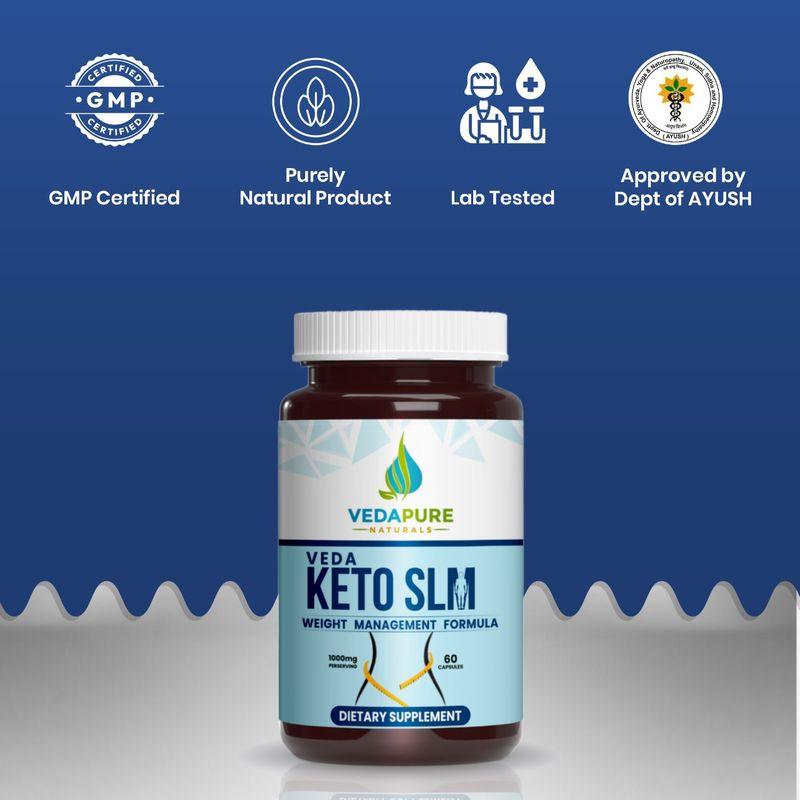 Vedapure Naturals Keto Slm Capsules Advanced Supports Metabolism Supplement - 60 Capsules