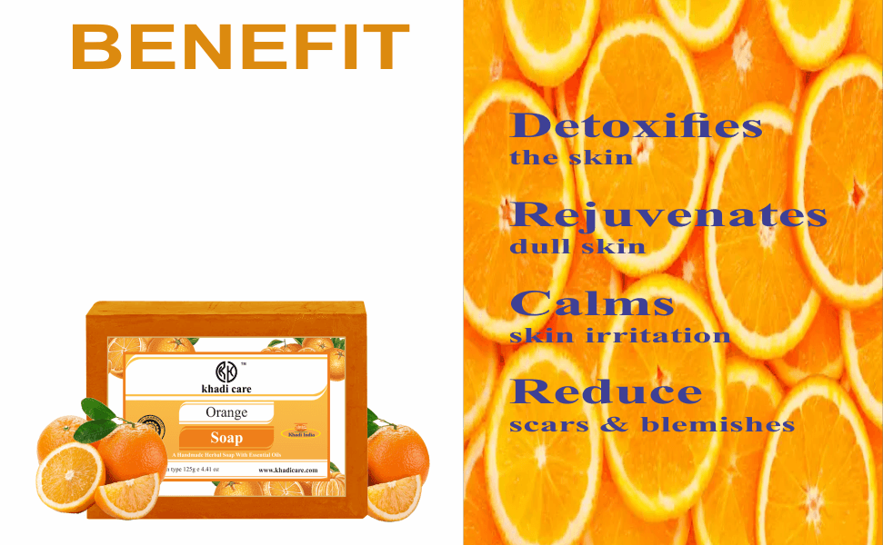 Khadi Care Herbal Orange Soap - 125g