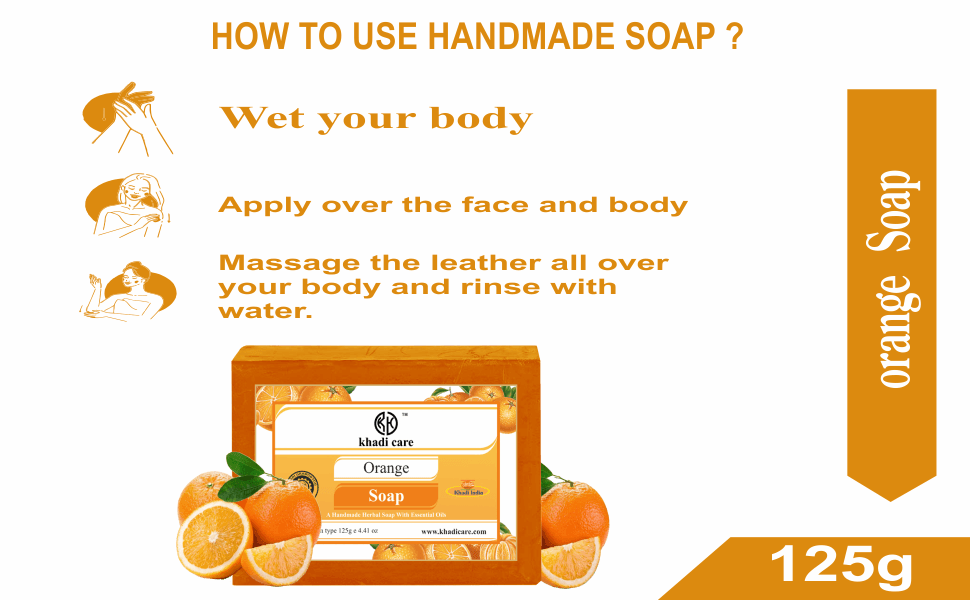 Khadi Care Herbal Orange Soap - 125g