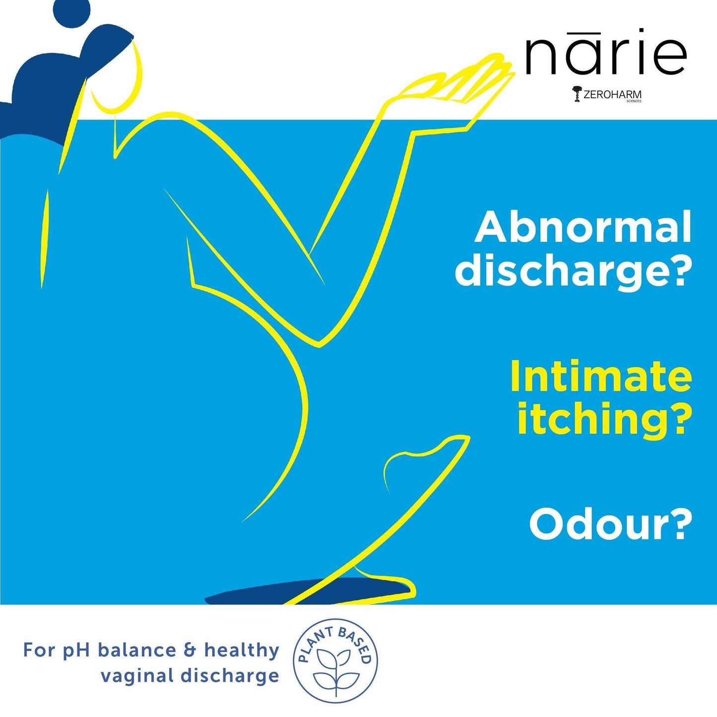 Zeroharm Sciences Narie Discharge Capsule | For healthy white discharge | Prevents UTI and yeast infection 60 Veg capsules