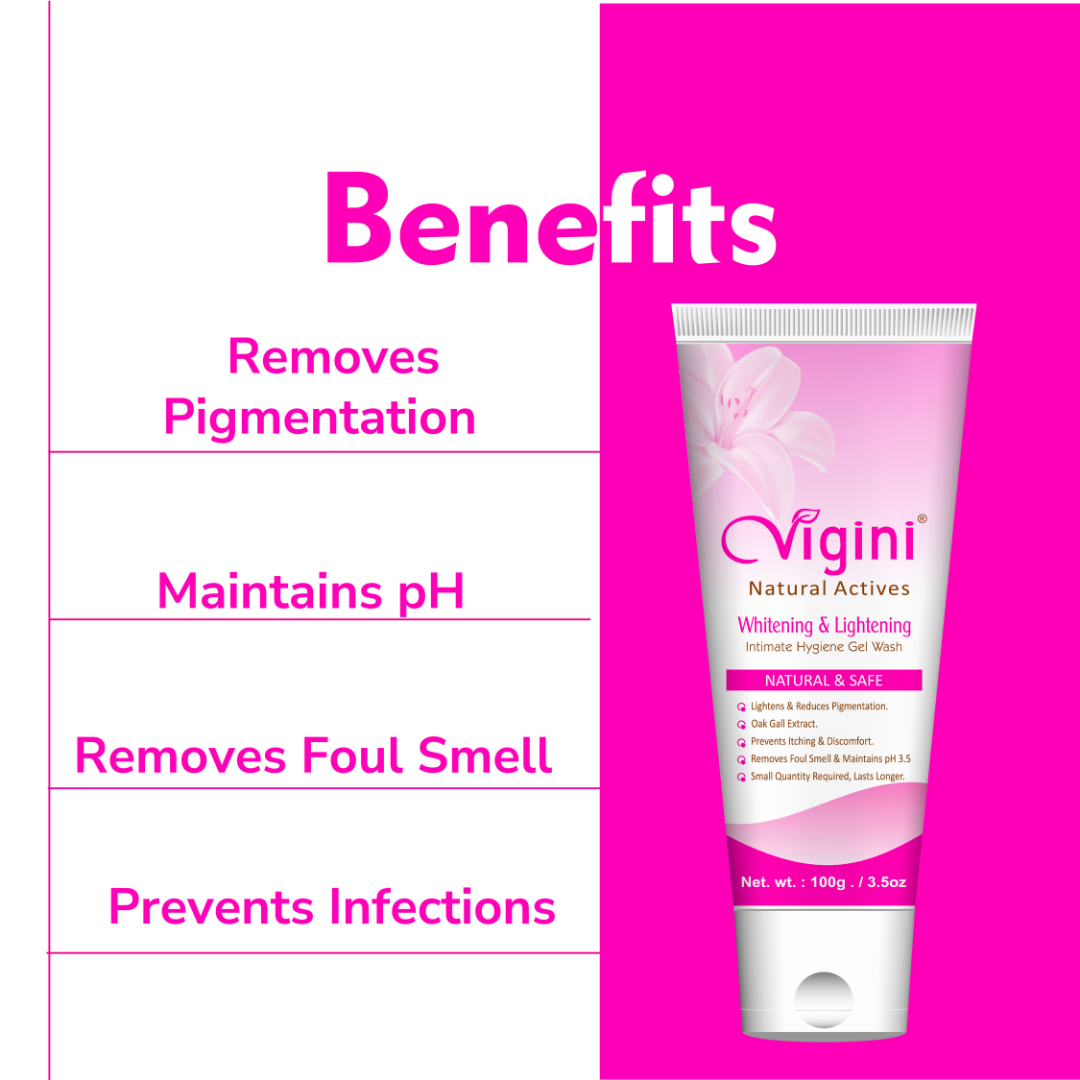 Vigini Whitening Lightening Intimate Feminine Hygiene Gel Wash for Women