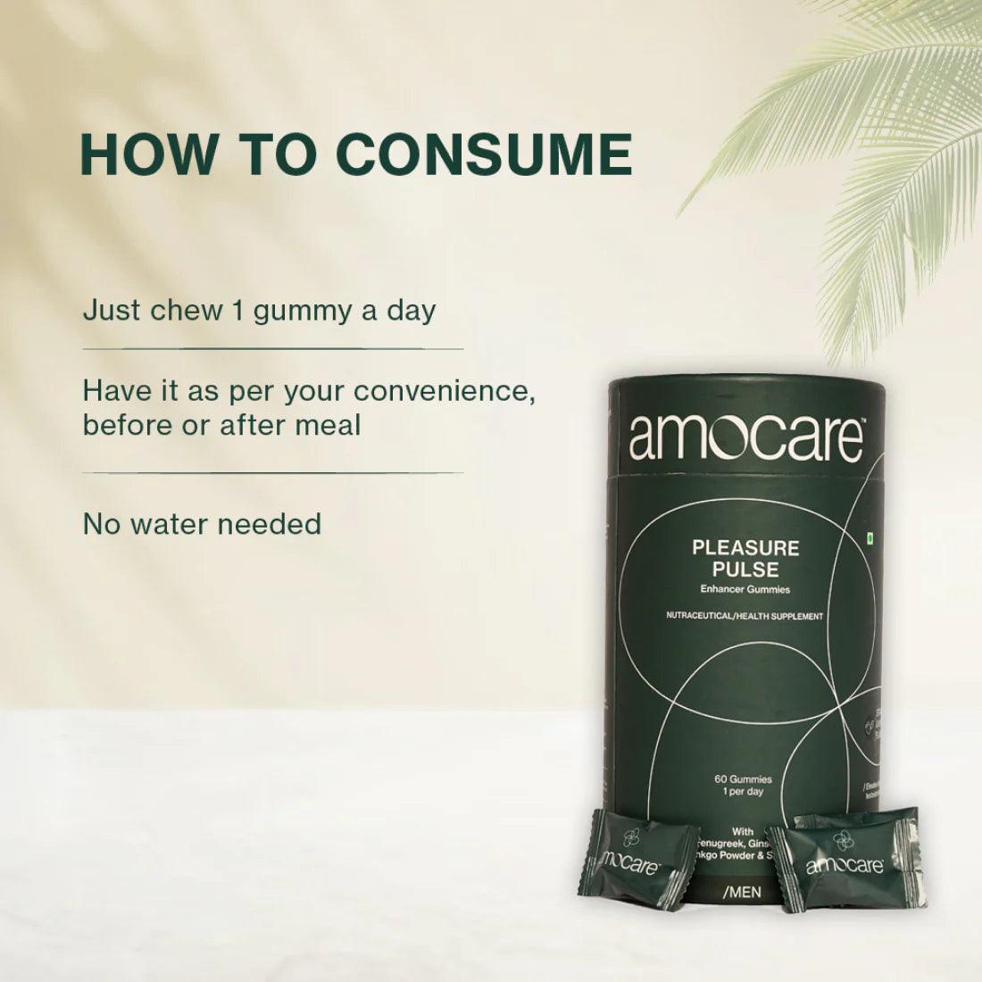 Amocare Pleasure Pulse Enhancer Gummies for Men - 60 Gummies