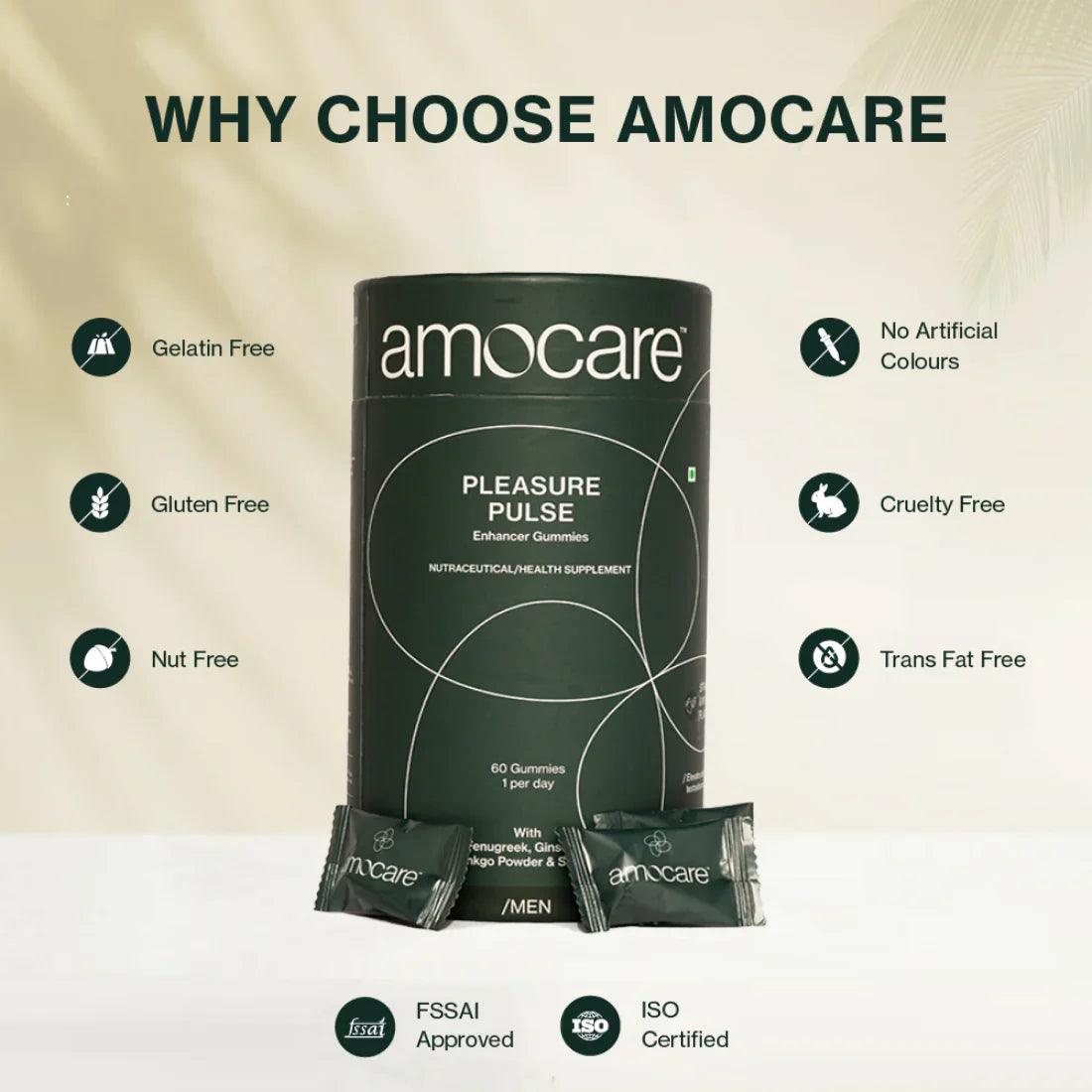 Amocare Pleasure Pulse Enhancer Gummies for Men - 60 Gummies