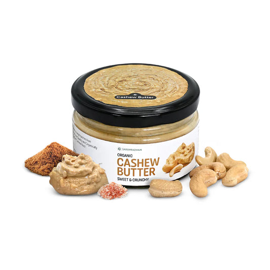 Satopradhan Pure Cashew Nut Butter 200g - Organic, Mildly Sweetened, Smooth & Crunchy - No Refined Sugar, Gluten-Free, Vegan, Keto Friendly