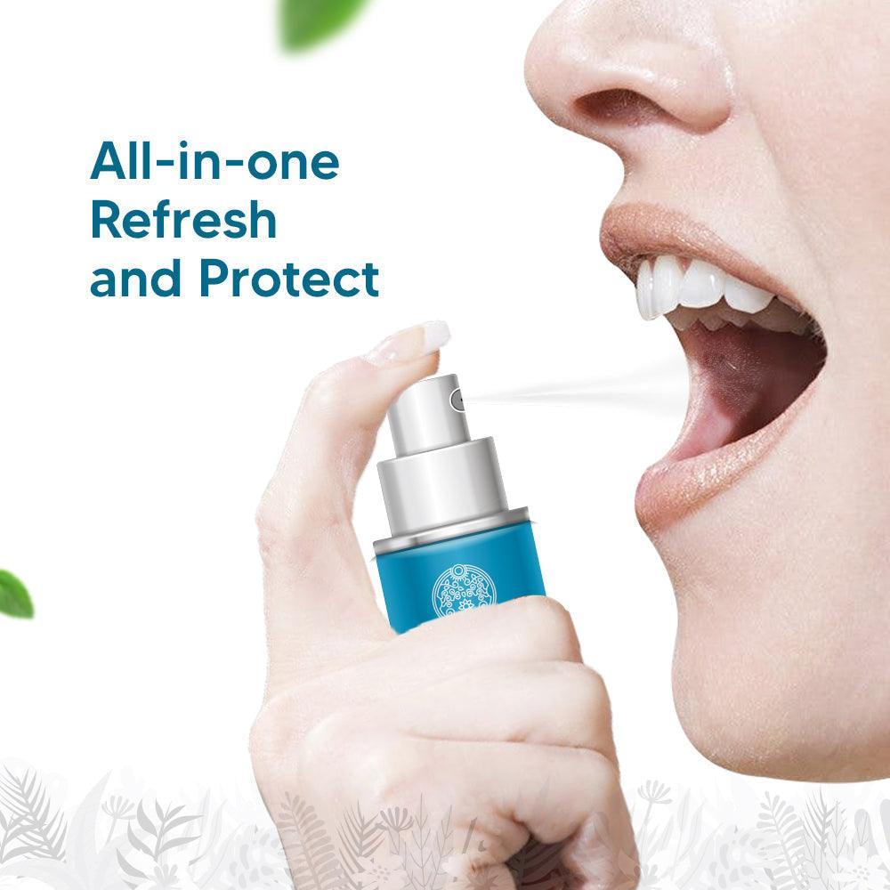 PuraVida ReFresh Mouth Freshener Spray - Anti-Bacterial & Ayurvedic Instant Mouth Freshener Spray (3 Pack)