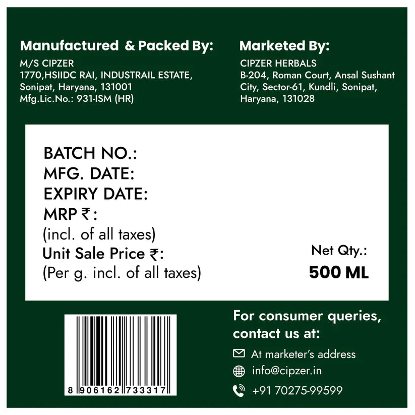 Cipzer Respicure Syrup - 500ml | Herbal Lung Cleanser & Respiratory Support for Smokers’ Lungs