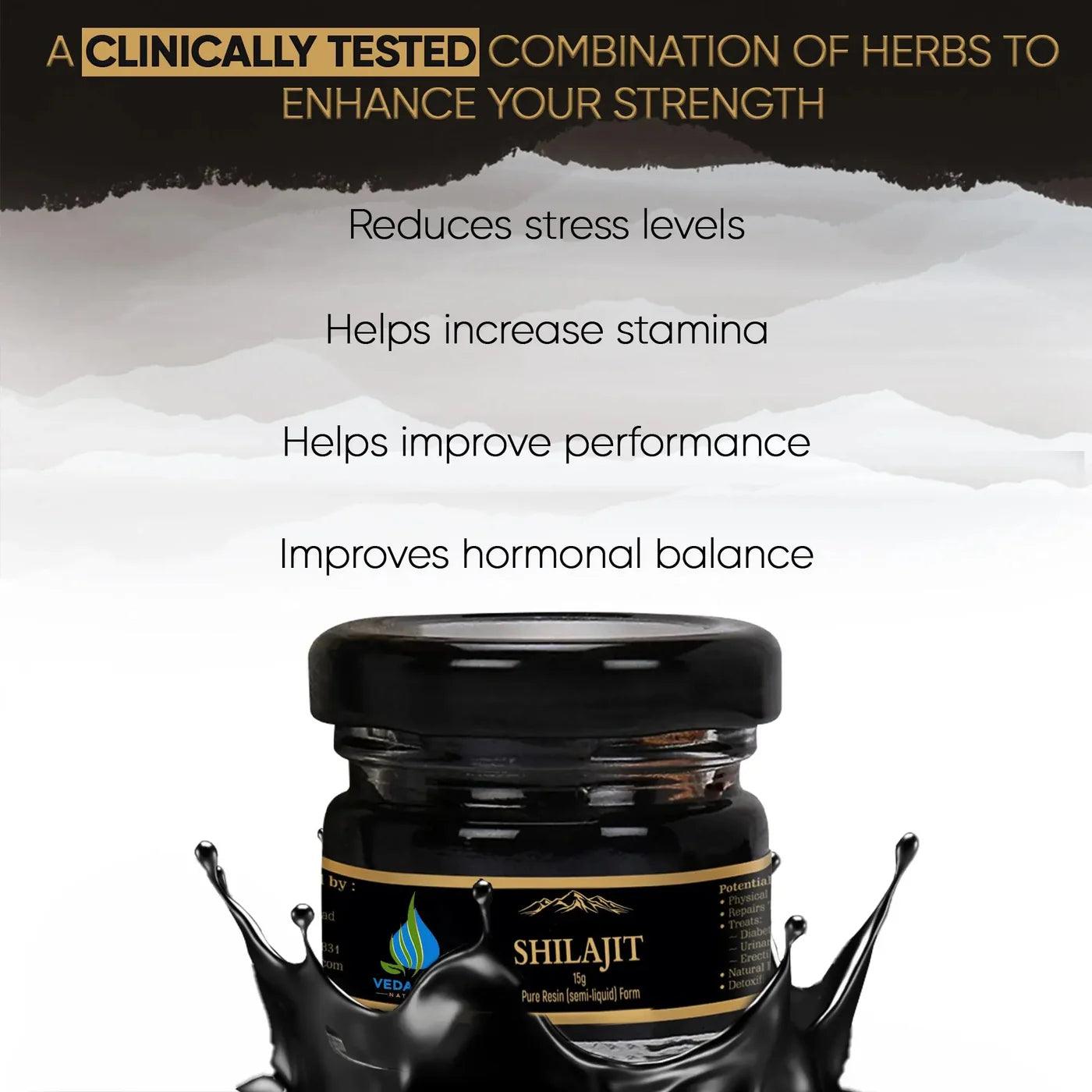 Vedapure Shudha Shilajit Resin - 15g - Boost Performance | Resin Lab-Tested for Purity | Silajit Natural Bodybuilding | Himalayan shilajit | shilajit Power | Energy | Stamina | Strength