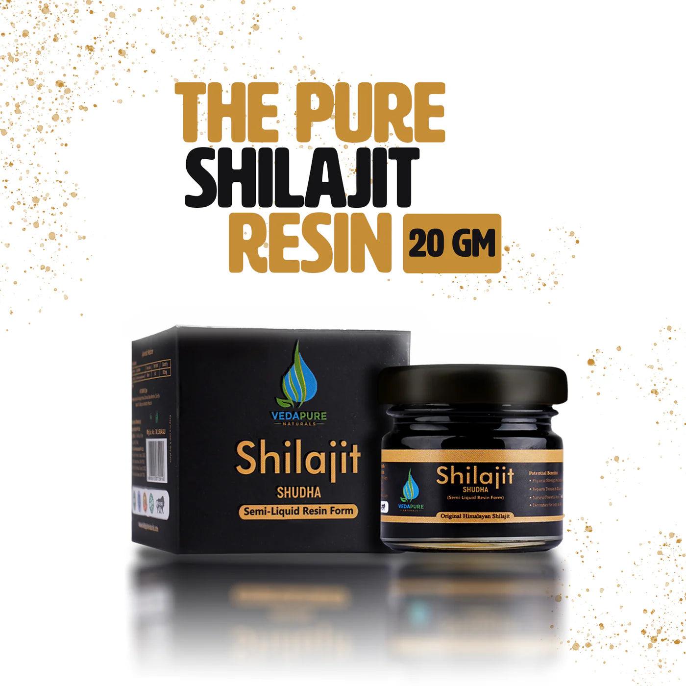 Vedapure Shudha Shilajit Resin - 20g - Boost Performance | Resin Lab-Tested for Purity | Silajit Natural Bodybuilding | Himalayan shilajit | shilajit Power | Energy | Stamina | Strength