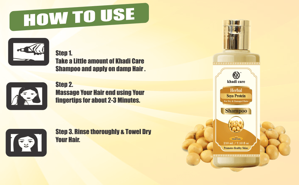 Khadi Care Herbal Soya Protein Shampoo - 210ml