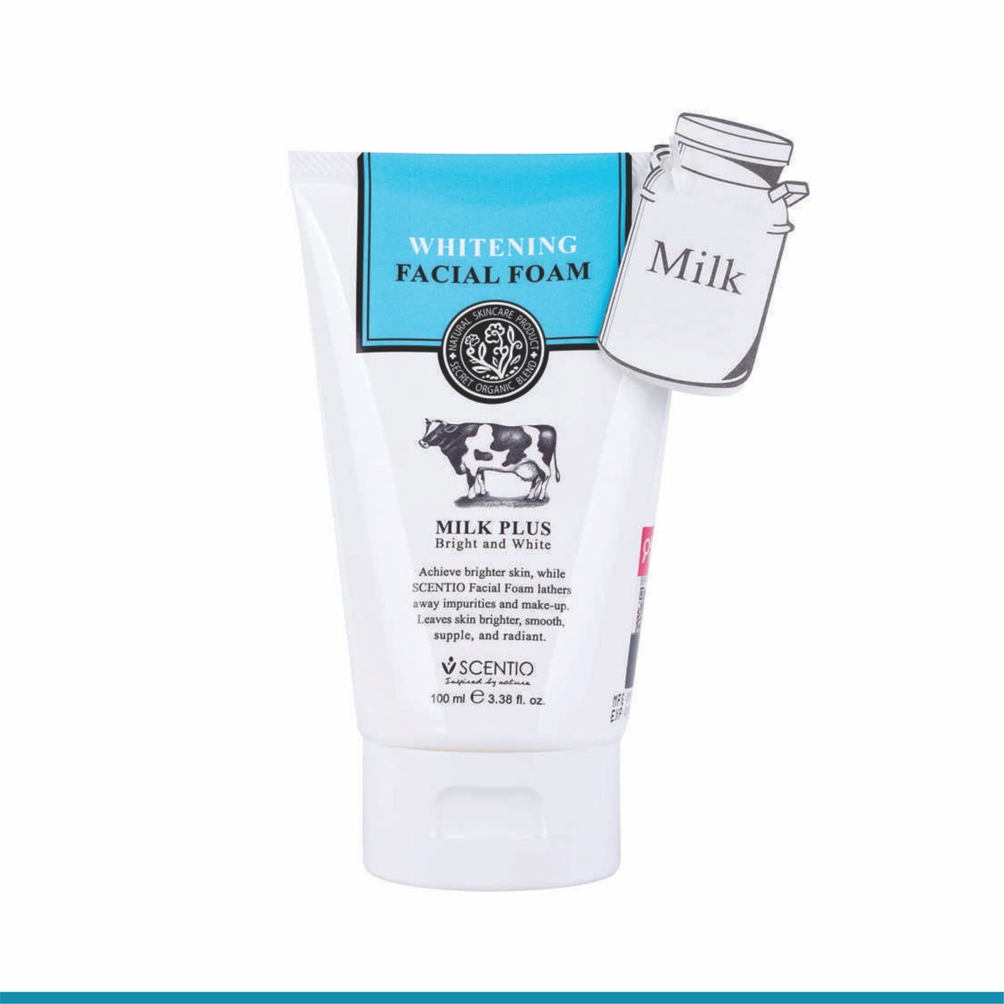 Scentio Milk Plus Organic Bright & Whitening Face Wash 100ML | Natural Skin Care from Thailand