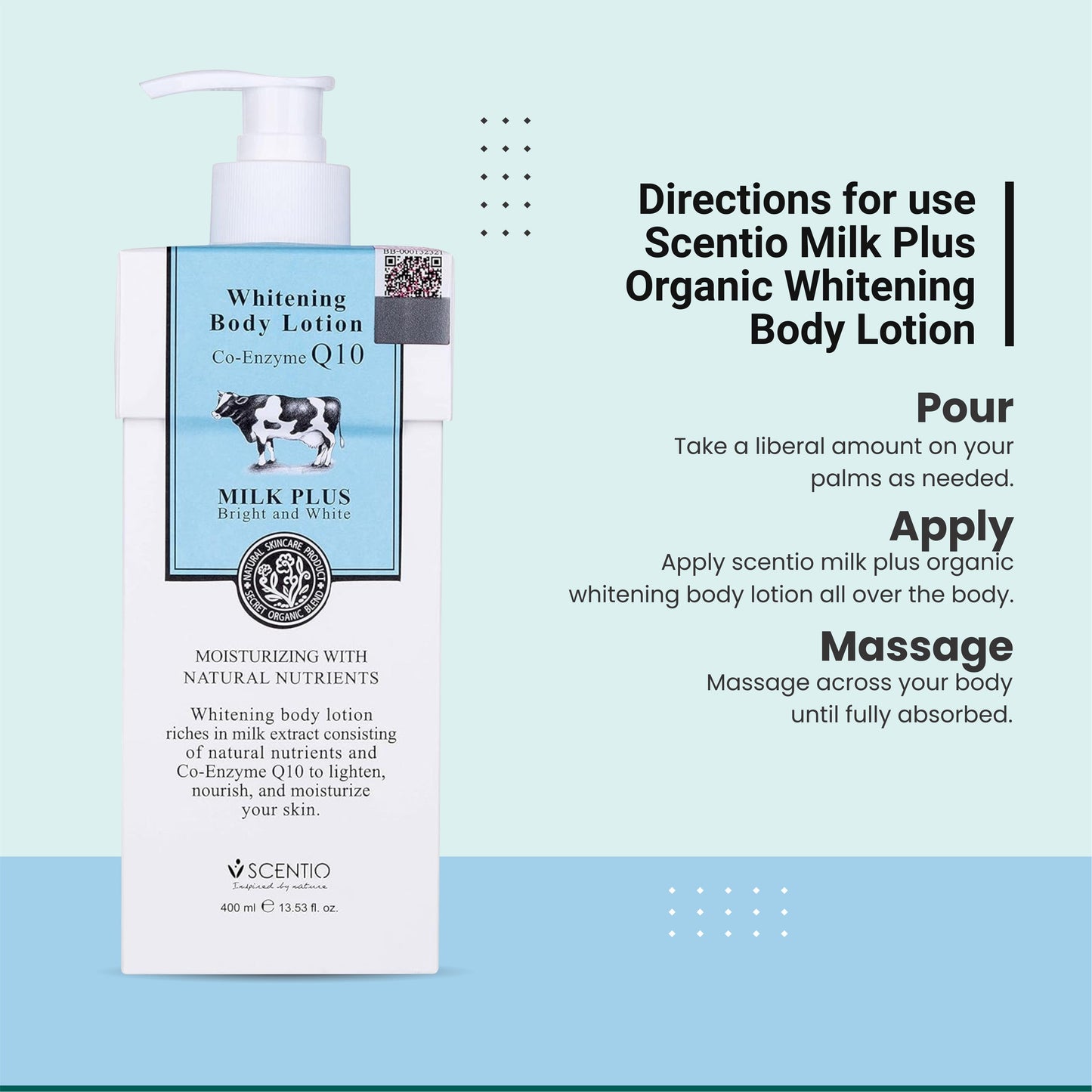 Scentio Milk Plus Body Lotion With Co-Enzyme Q10 400ml – Nourish & Rejuvenate Skin