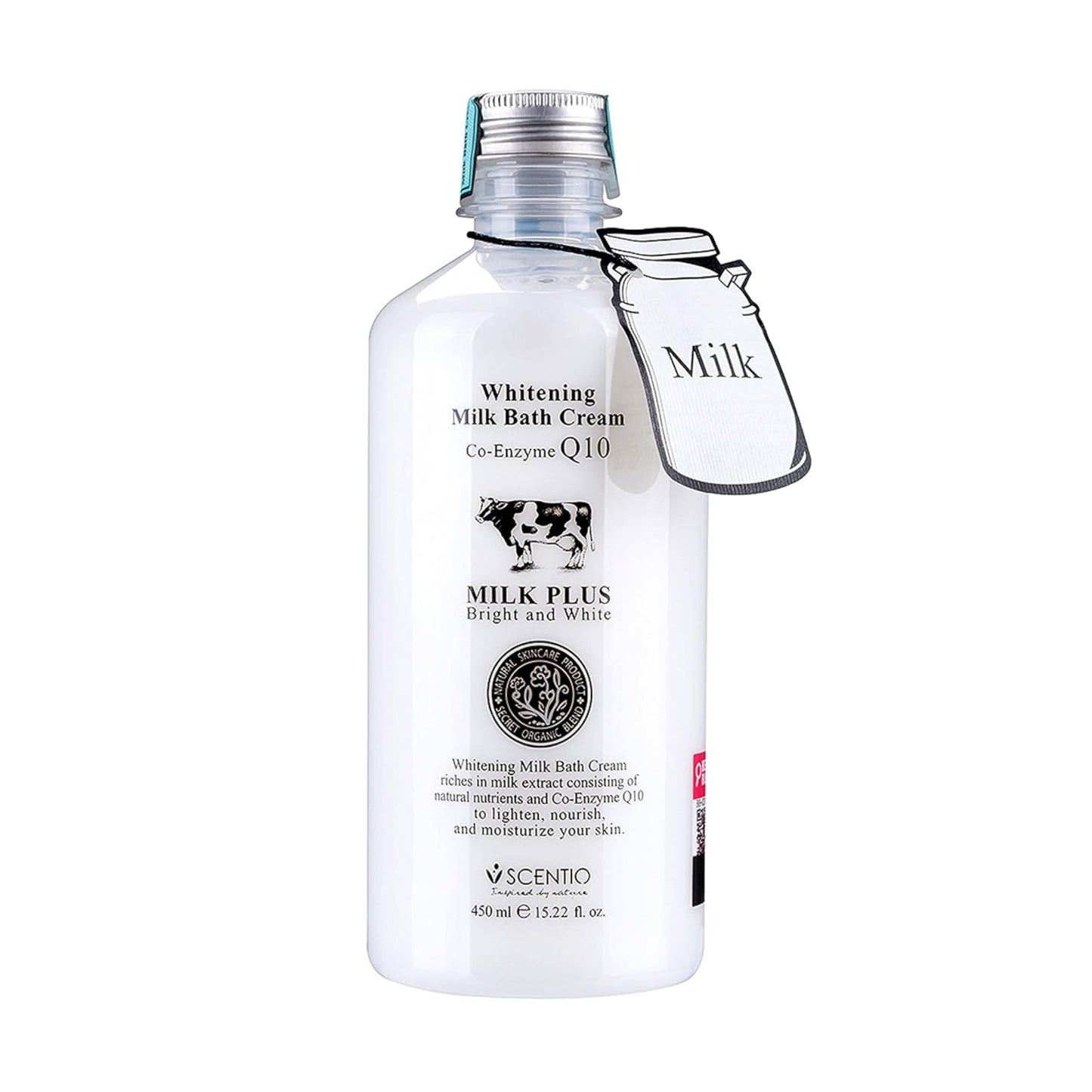 Scentio Milk Plus Organic Whitening Body Wash & Moisturizer 450ML | 2-in-1 Shower Gel