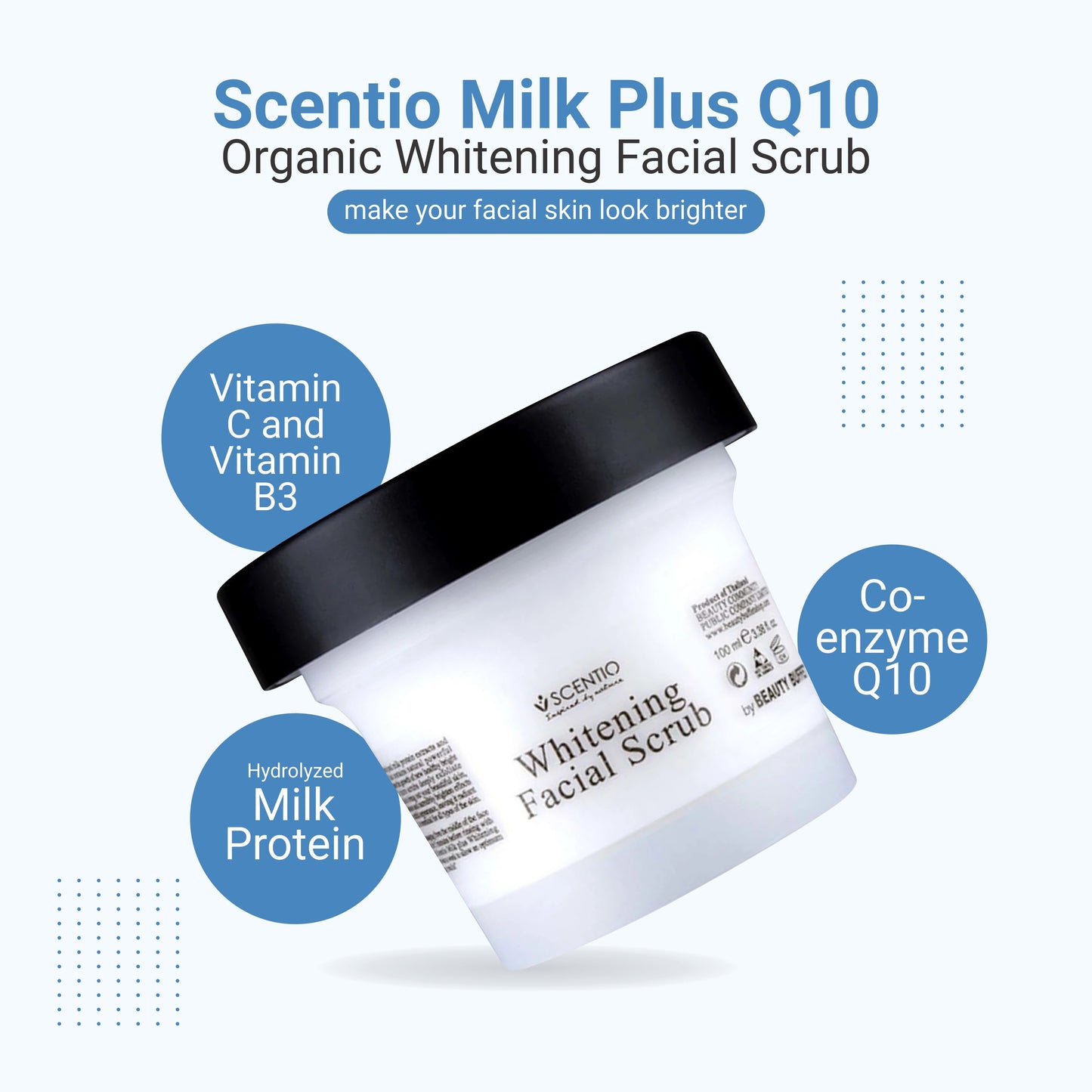 Scentio Milk Plus Organic Whitening Facial Mask 100 ML – Brighten & Nourish Skin