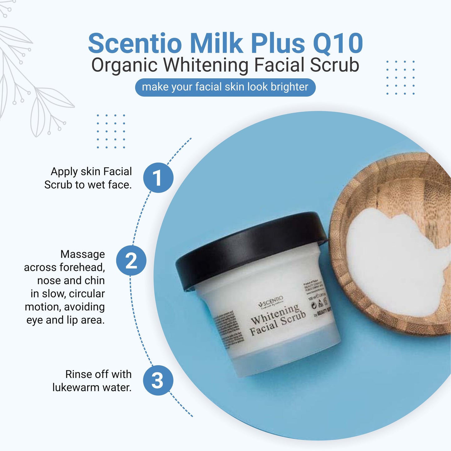 Scentio Milk Plus Organic Whitening Facial Mask 100 ML – Brighten & Nourish Skin