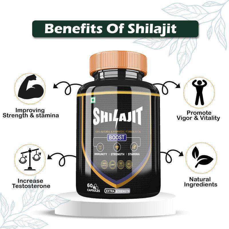 Divya Shree Shilajit Capsule Improves Physical Strength, Vigor & Vitality, Boot Stamina 60 Capsule, Jeevan Care Ayurveda